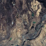 Imagen satelital de archivo de GeoEye, muestra el complejo de lanzamiento de misiles tipo Taepodong en Musudan-ri, Corea del Norte